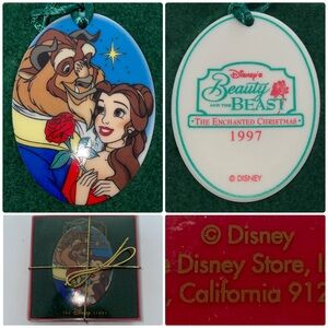 Beauty and the Beast Enchanted Christmas Ornament – Disney Store – Belle & Beast